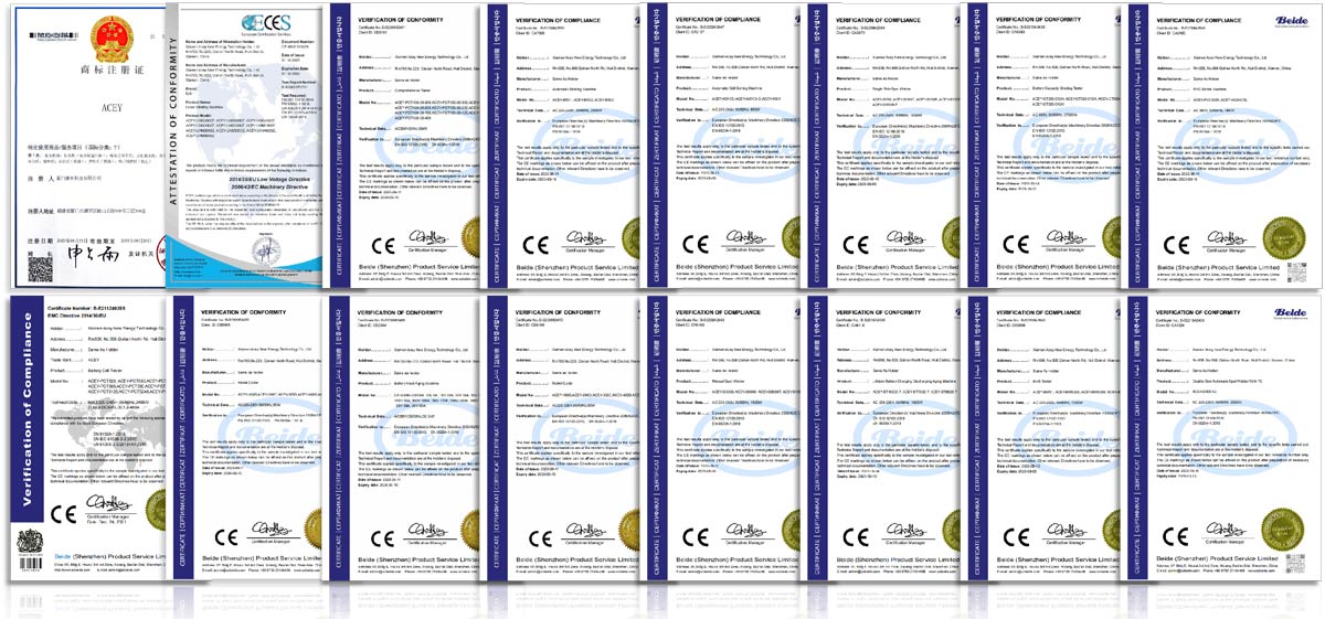 CE certificates of Acey New Energy